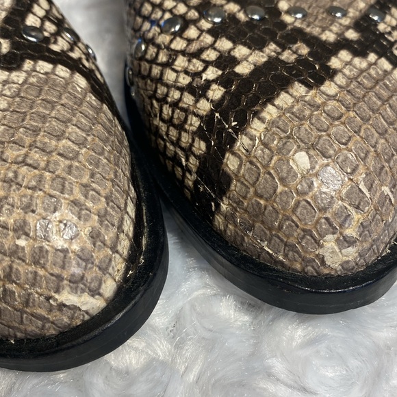 Steve Madden booties size 7.5 leather snakeskin pointed toes - Picture 10 of 11